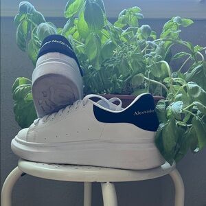 Alexander McQueen White Sneakers with Black Accent